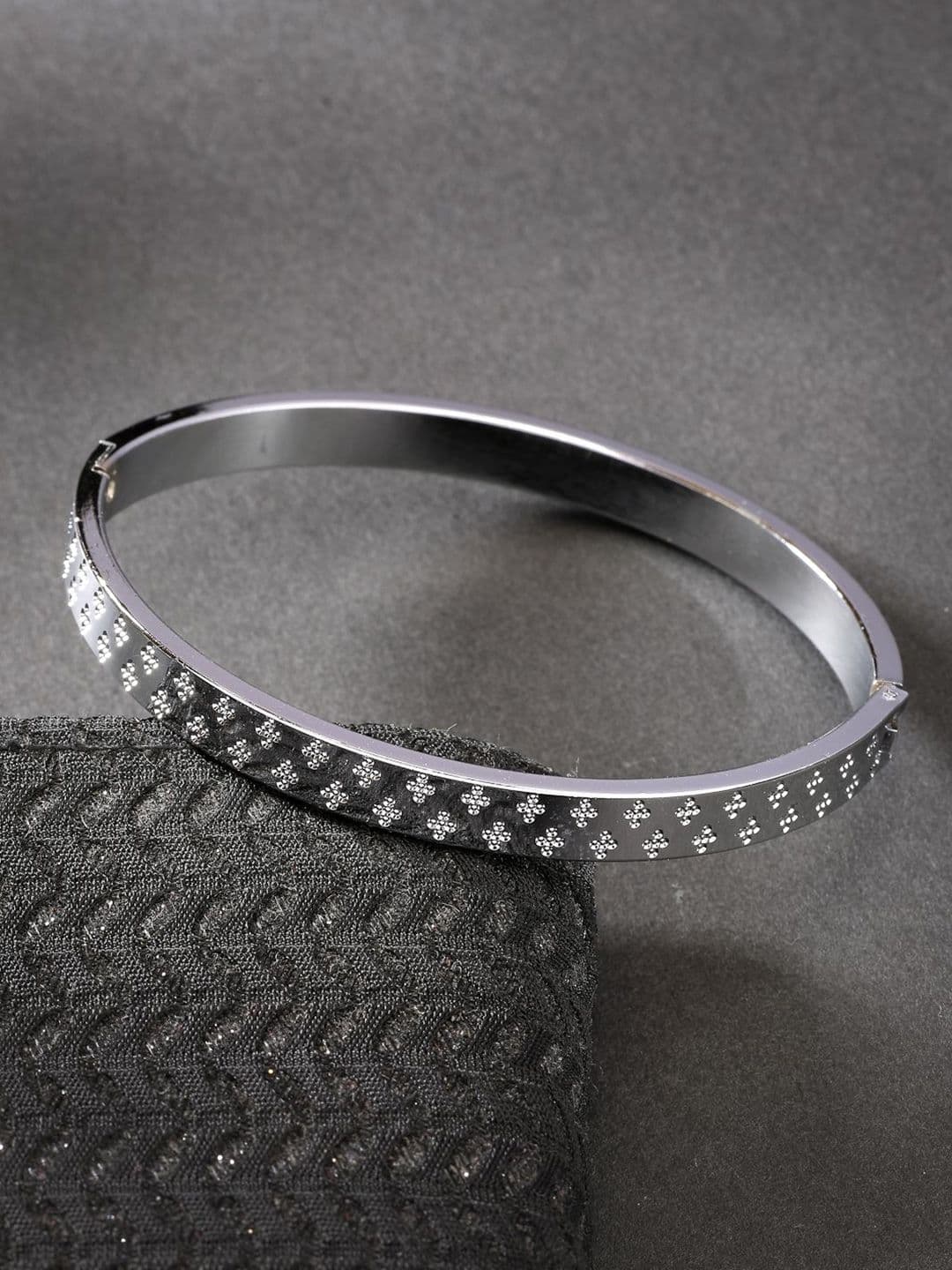 NVR Men Silver-Plated Stainless Steel Kada Bracelet - view 1