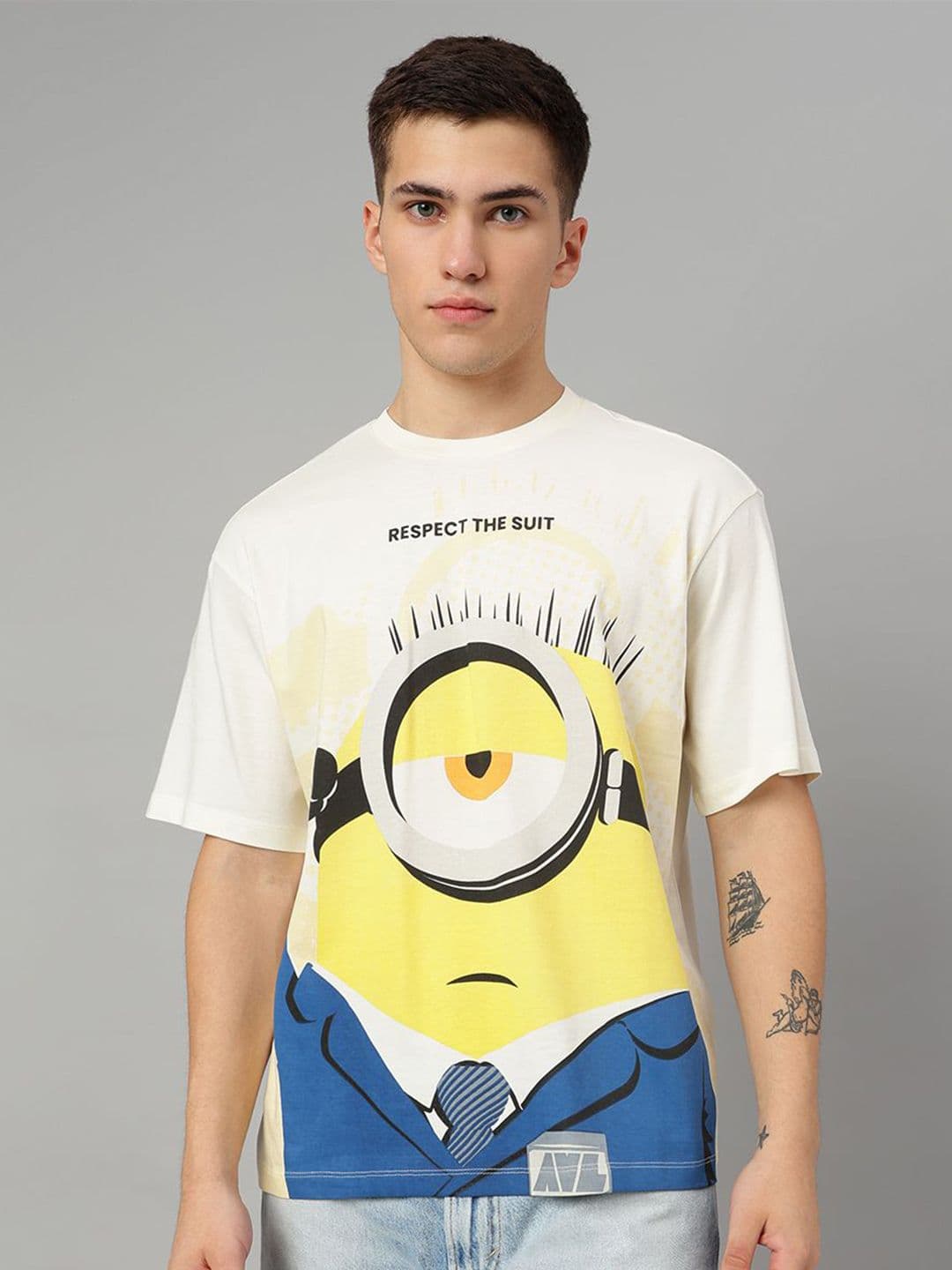 Free Authority Minions Movie Printed Oversized Pure Cotton T-Shirt - view 1
