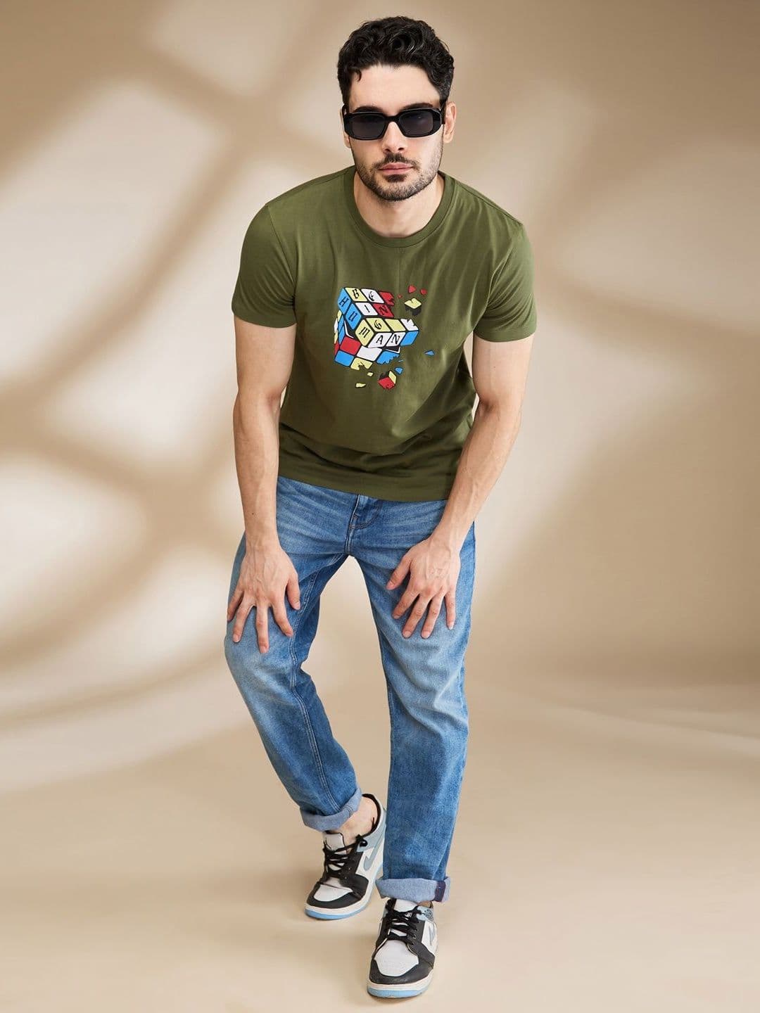 Being Human Men Typography Printed Applique T-shirt - view 1
