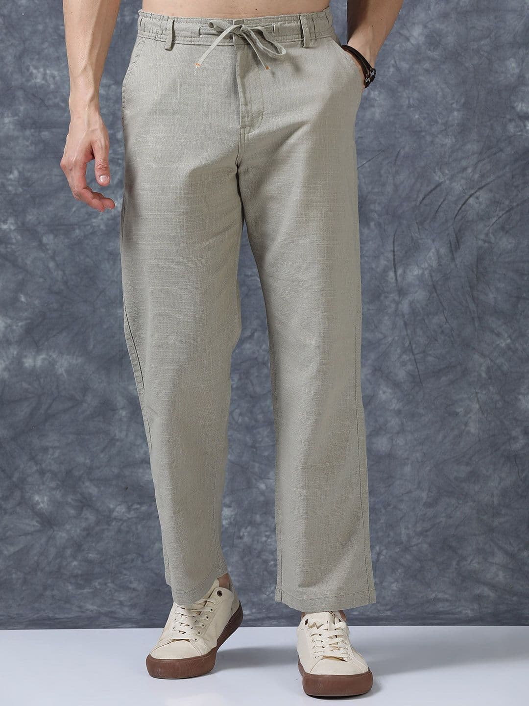 The Roadster Lifestyle Co Linen Relaxed-Fit Regular Trousers - view 1