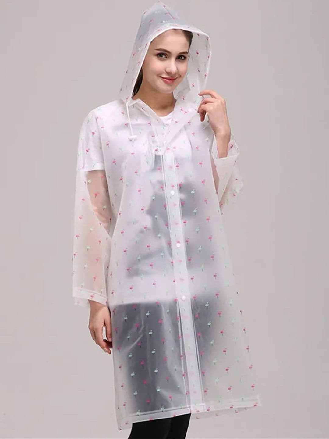 Alexvyan Printed Hooded Rain Jacket - view 1