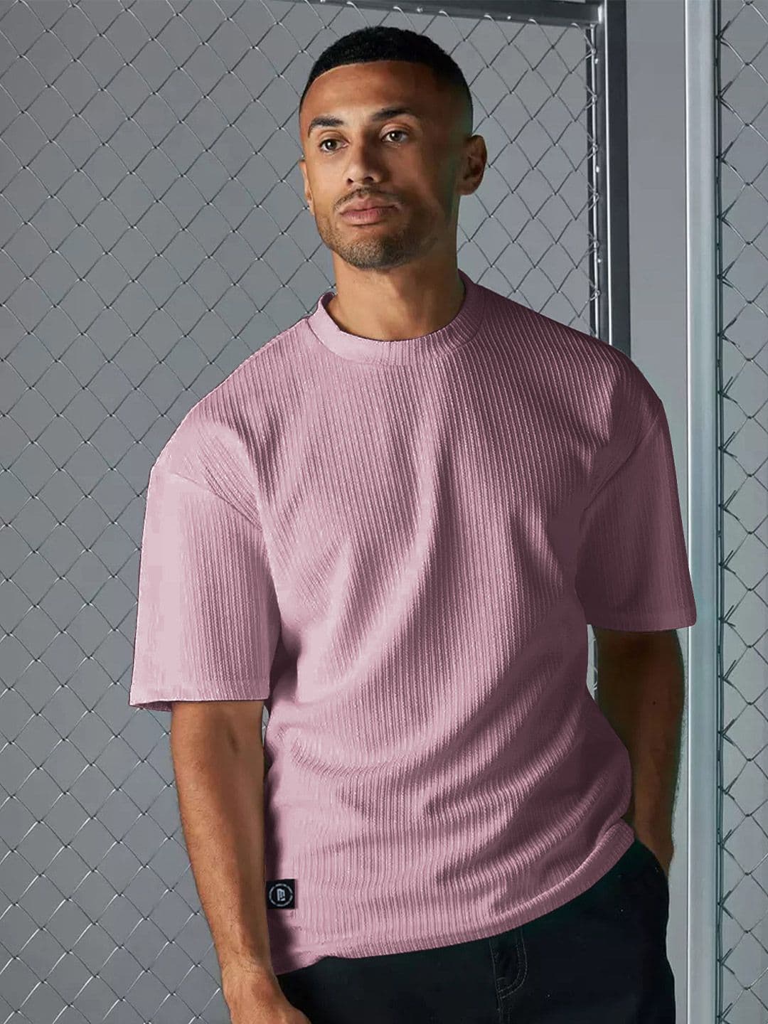 Maniac Men Striped Round Collar T-shirt - view 1