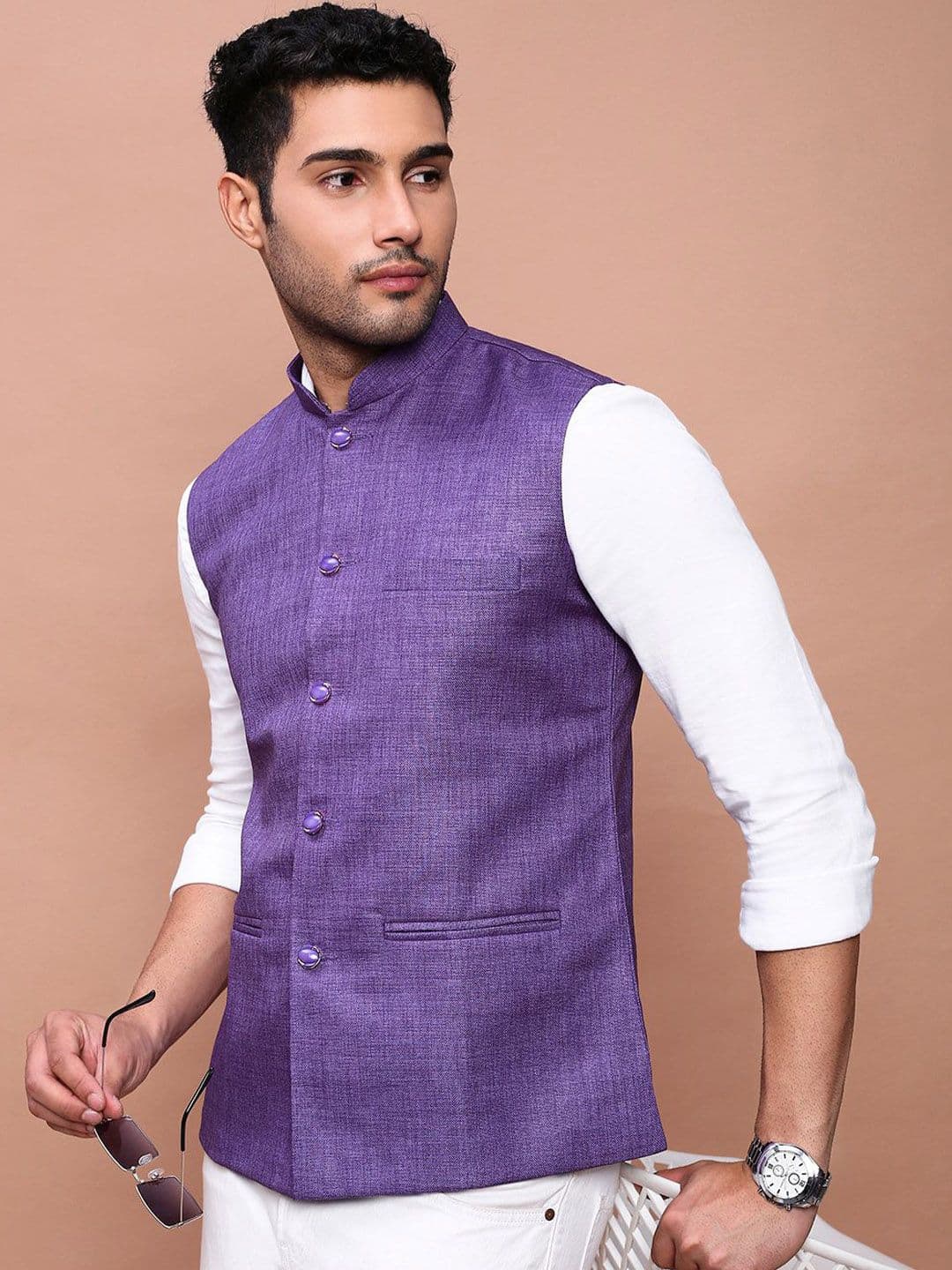 SHOWOFFFF Men's Slim Fit With Mandarin Collar Nehru Jackets - view 1