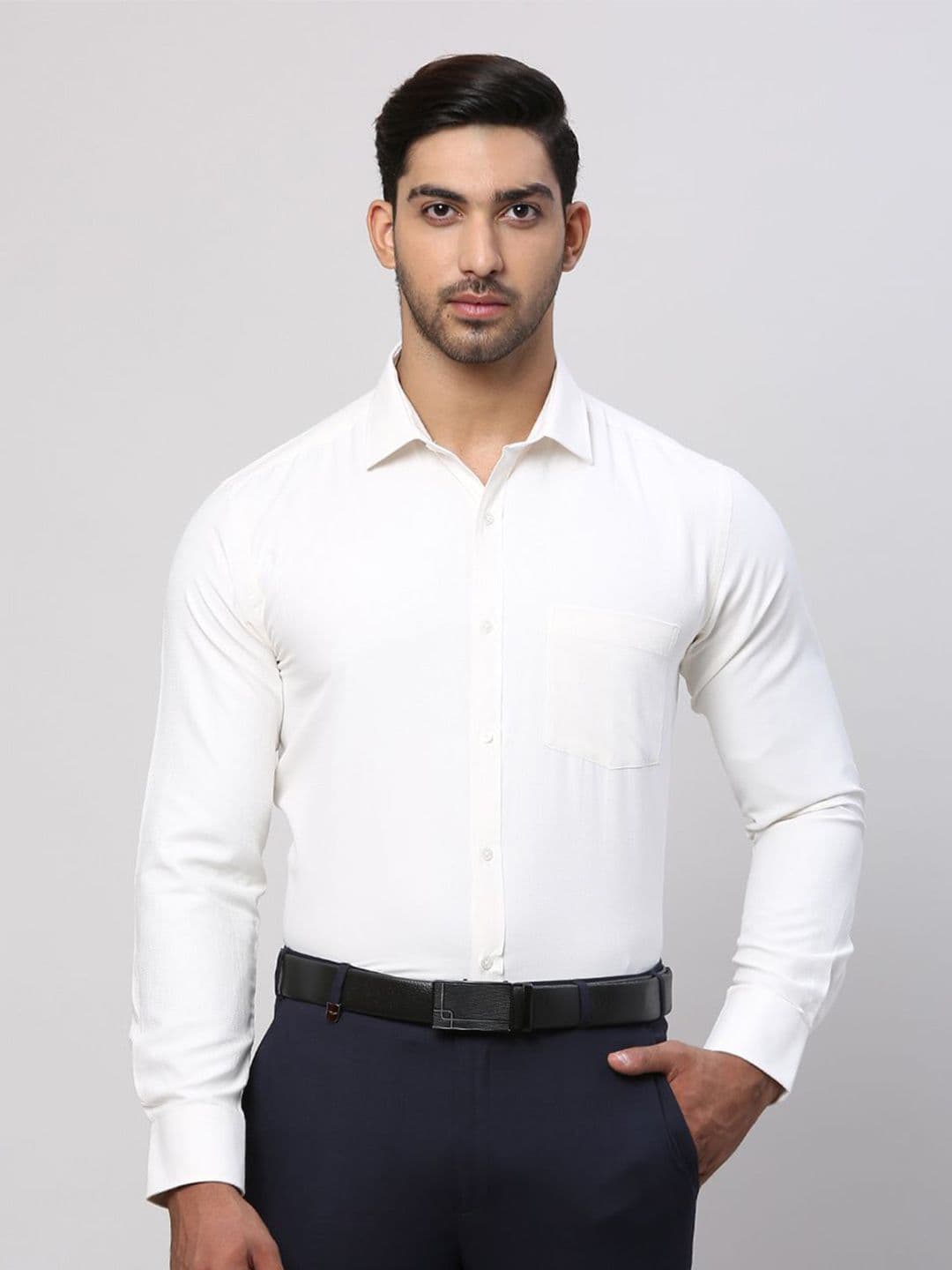 Park Avenue Men Slim Fit Opaque Spread Collar Formal Shirt - view 1
