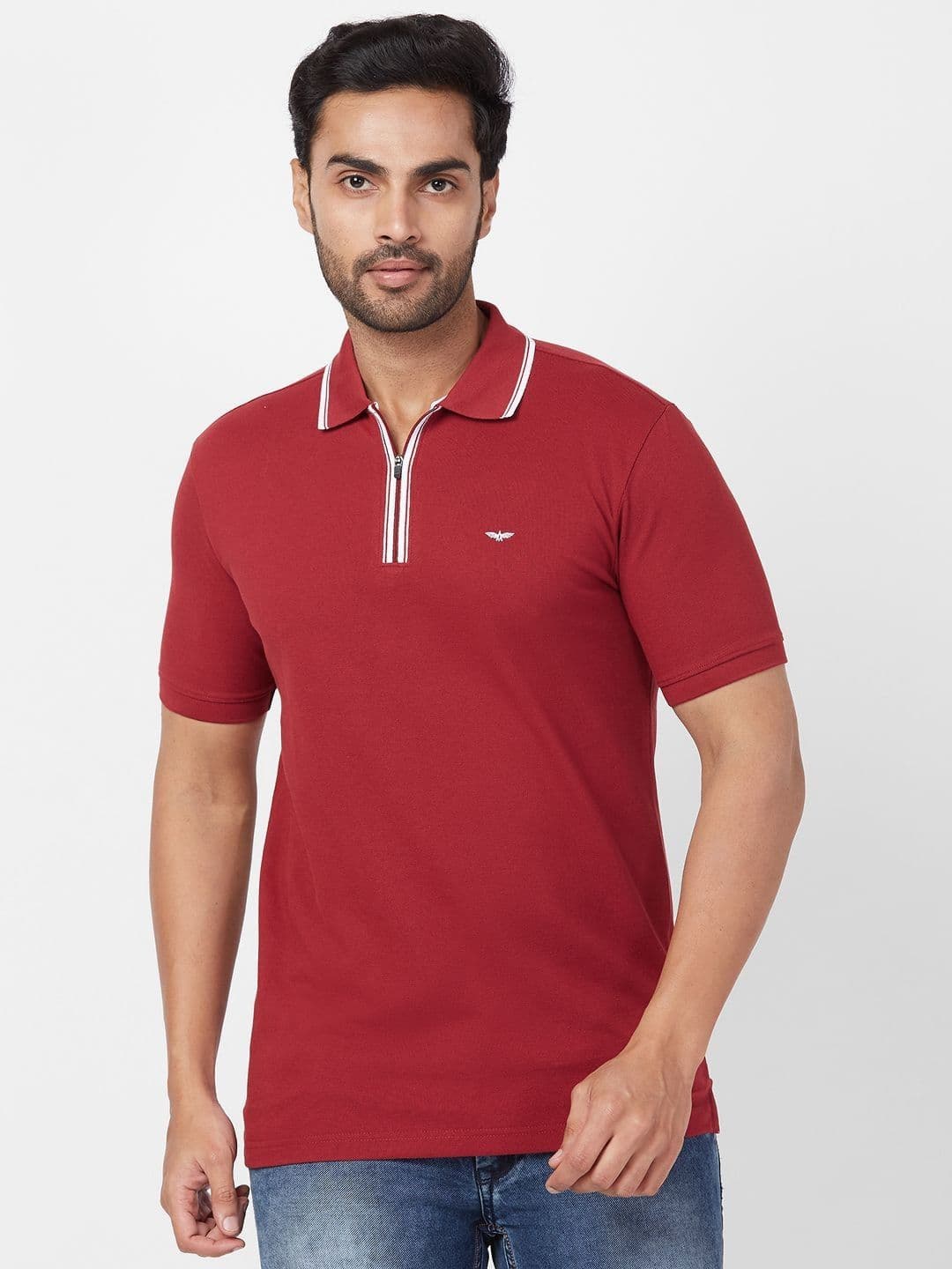 Park Avenue Men Polo Collar Applique Slim Fit T-shirt - view 1