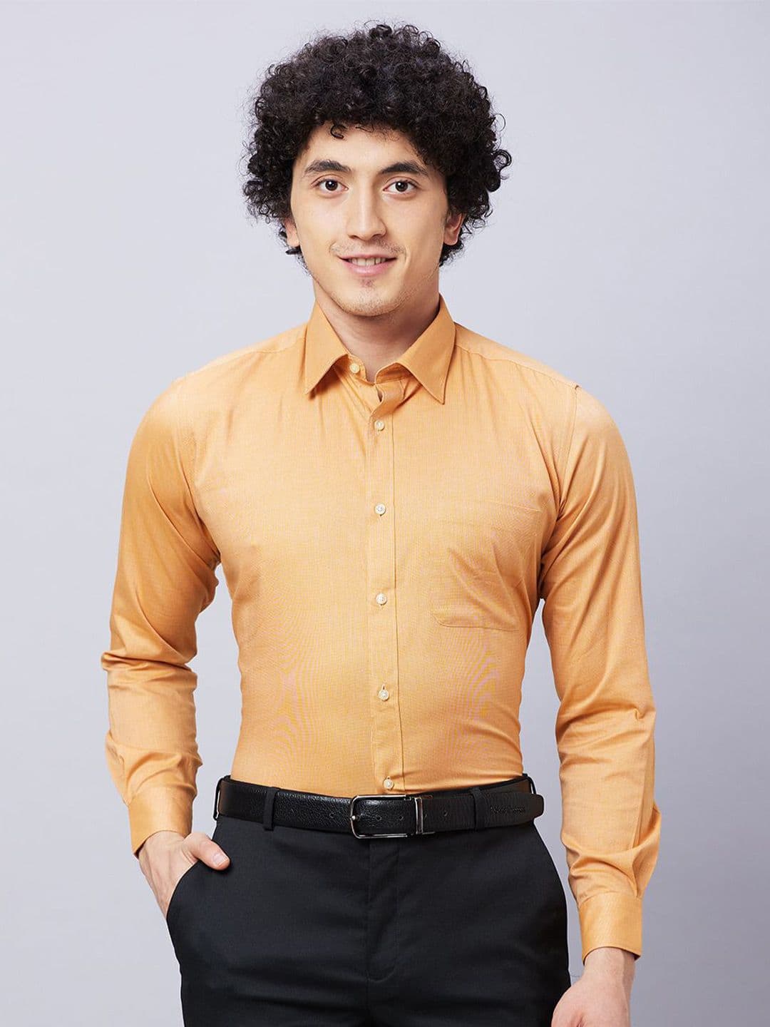 Raymond Solid Slim-Fit Cotton Formal Shirts - view 1