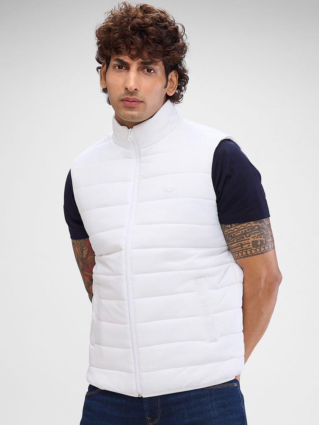 SPYKAR Men Padded Stand Collar Jacket Sleeveless - view 1