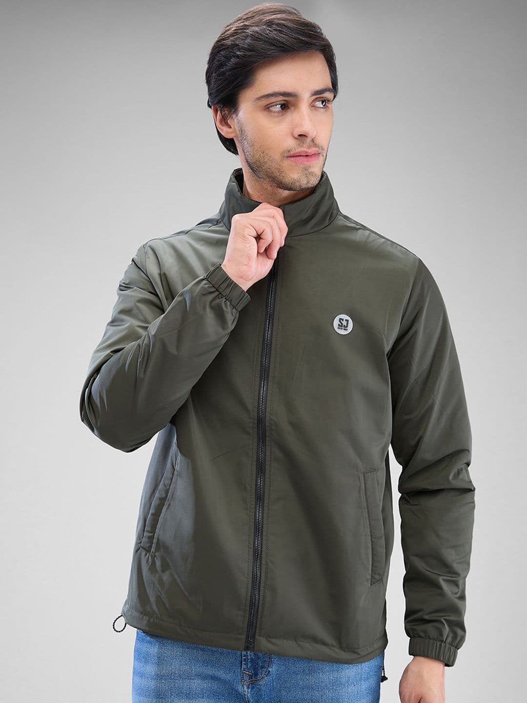 SPYKAR Men Full Sleeve Regular Fit Bomber Jacket with Patchwork - view 1