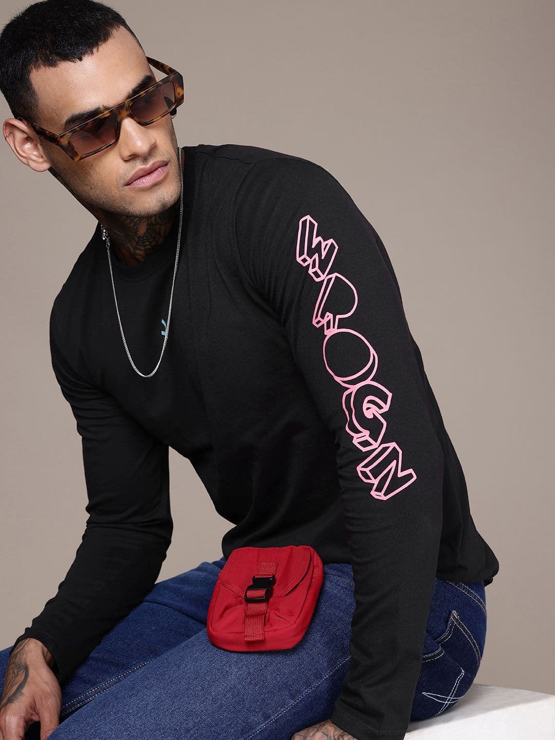 WROGN Crew Neck Pure Cotton T-shirt - view 1