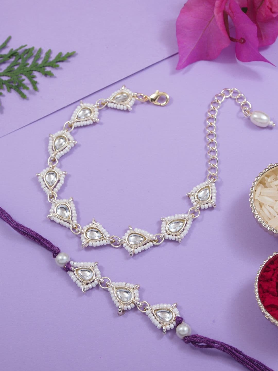 I Jewels Set Of 2 Bhaiya Bhabhi Lumba Rakhi Bracelet - view 1