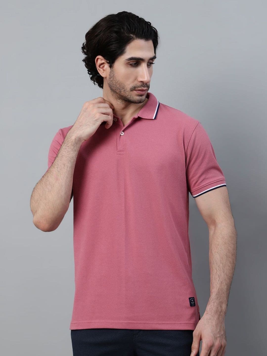 Cantabil Men Polo Collar Applique T-shirt - view 1