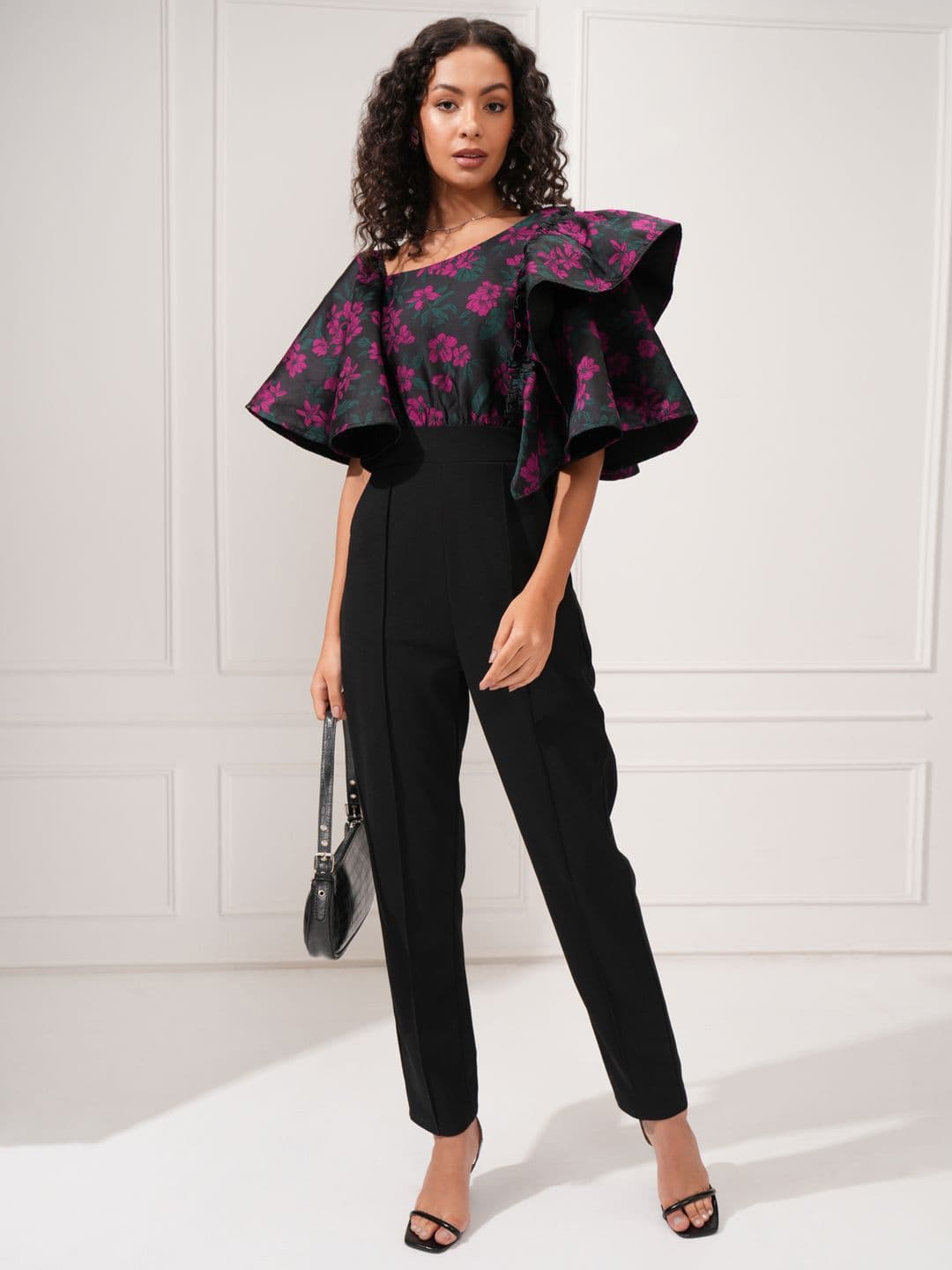 Tokyo Talkies Pink & Black Printed Jumpsuit - view 1