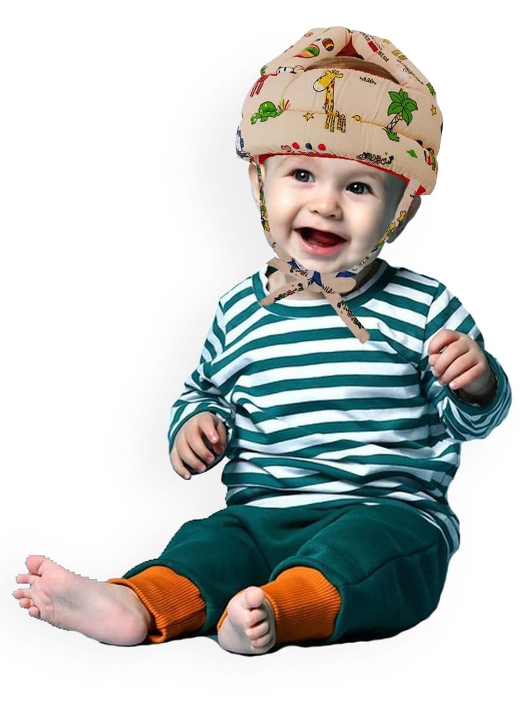 NeonateCare Kids Giraffe Printed Cushioned Adjustable Safety Helmet - view 1
