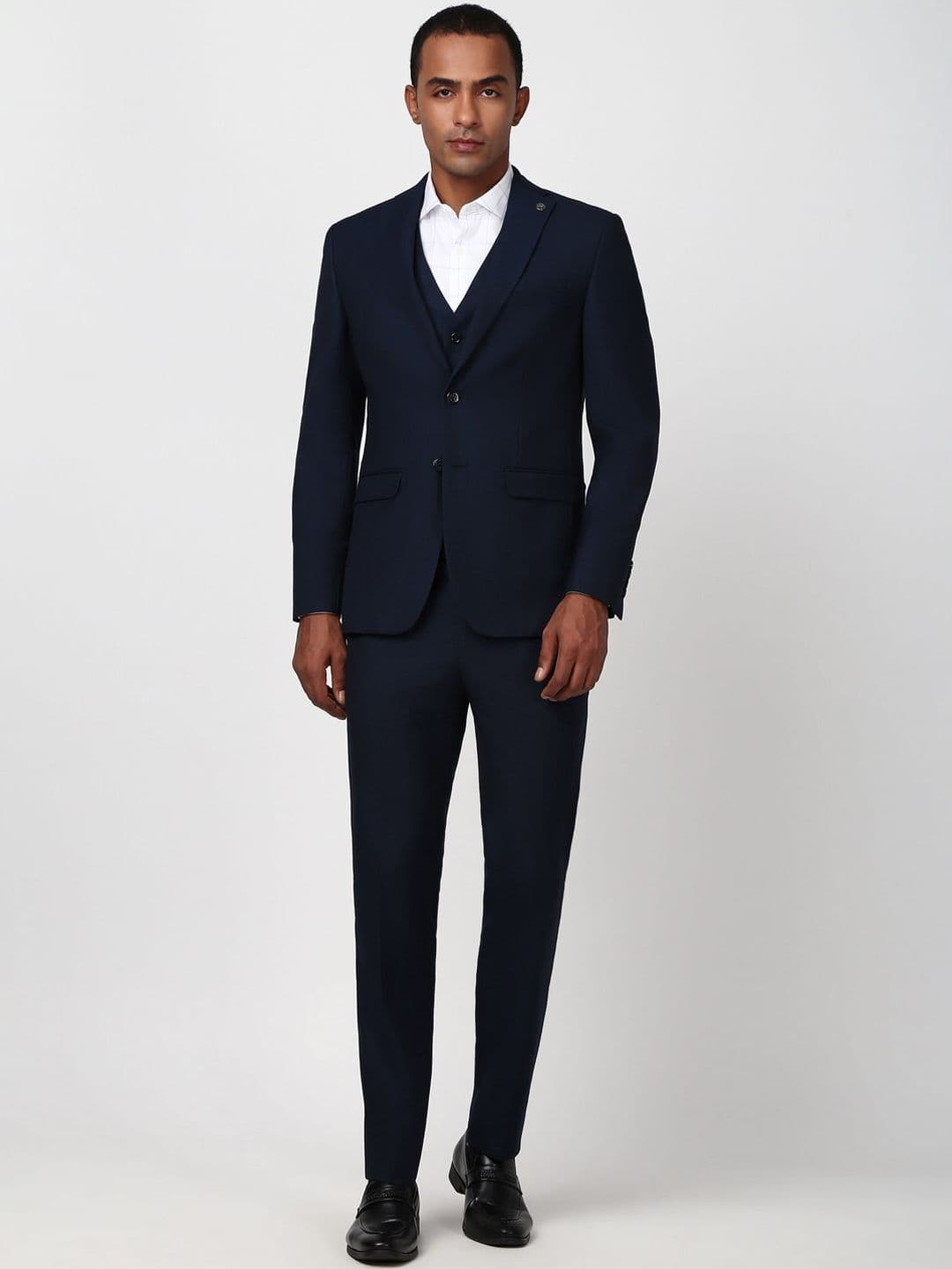 Peter England Elite Self Design Textured Slim-Fit Single-Breasted Three-Piece Formal Suit - view 1