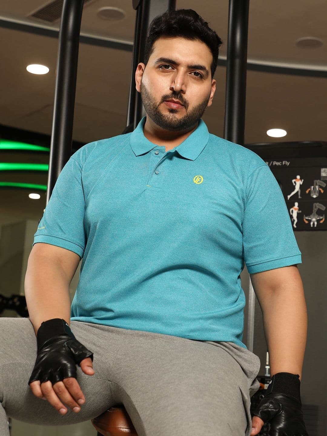 Instafab Plus Men Solid Polo Collar Relaxed Fit T-shirt - view 1