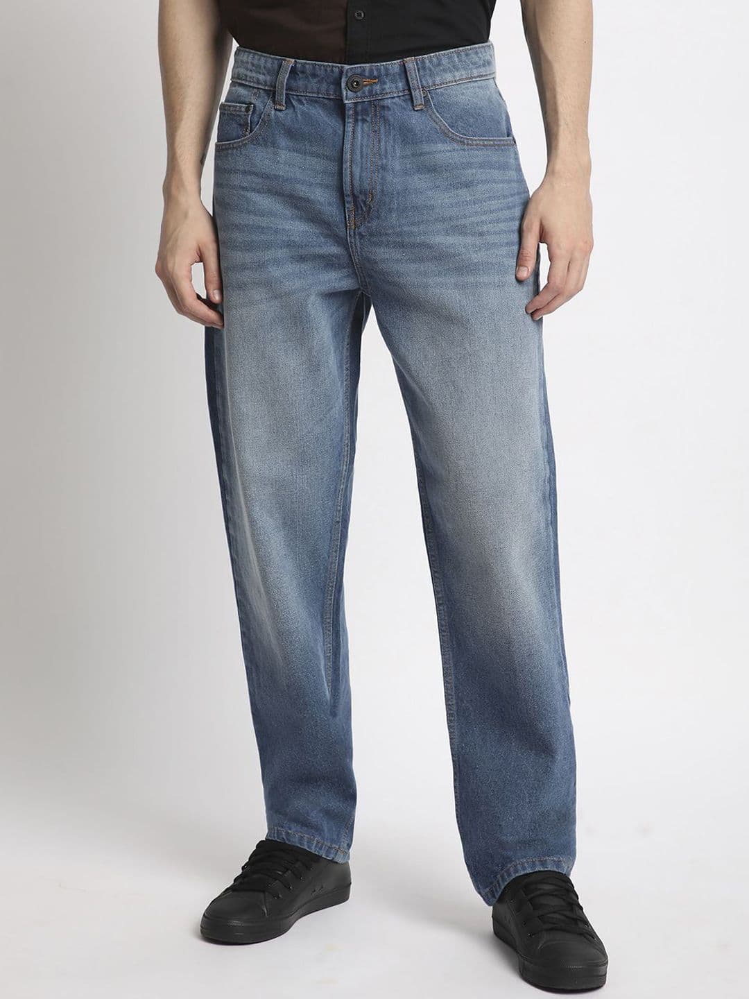 The Roadster Lifestyle Co Pure Cotton Straight-Fit Jeans - view 1