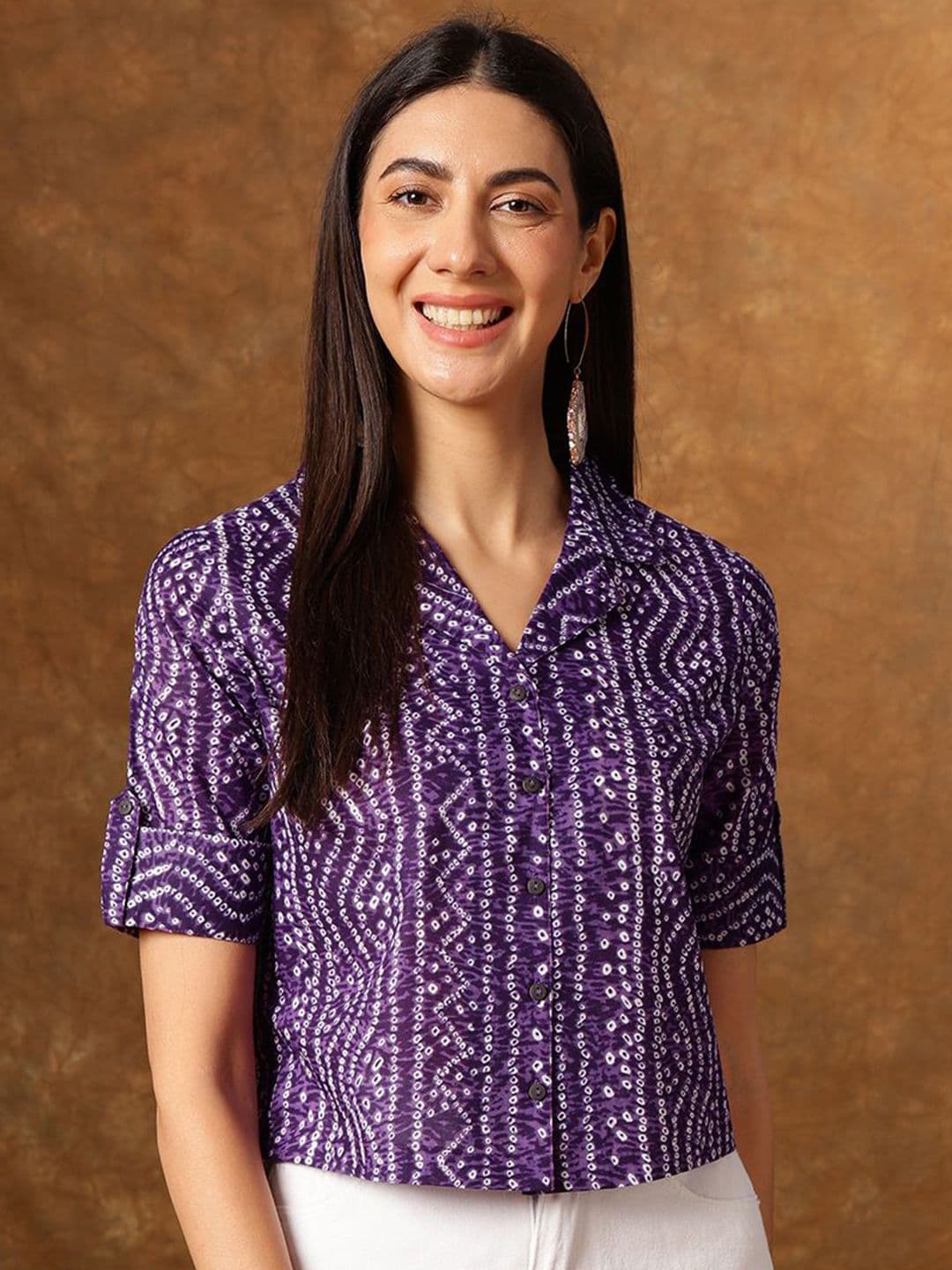 Anouk X fwd Women Ethnic Printed V-Neck Cotton Top - view 1