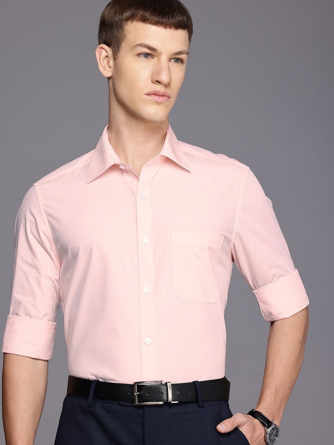 Louis Philippe Classic Cutaway Collar Pure Cotton Formal Shirt - view 1