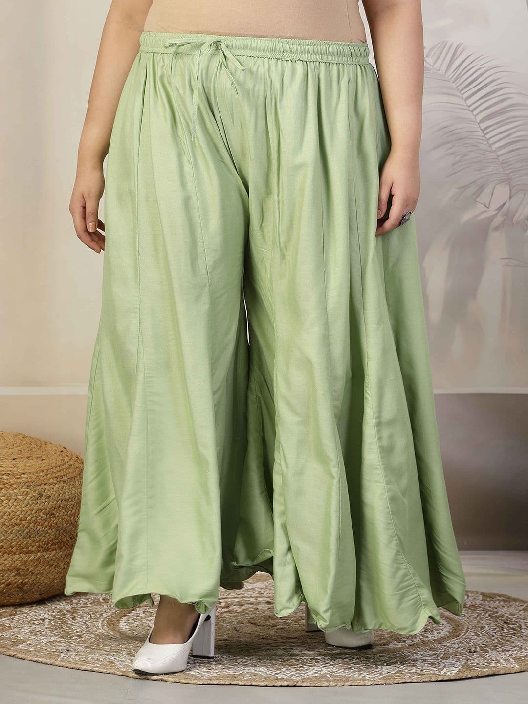 CLORA CREATION PLUS Plus Size Women Flared Ethnic Palazzos - view 1