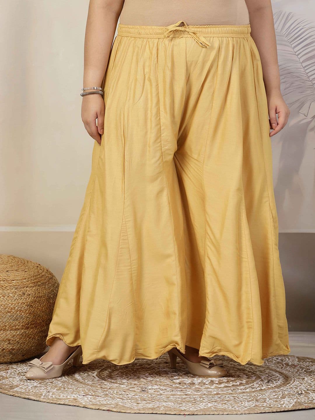 CLORA CREATION PLUS Plus Size Women Flared Ethnic Palazzos - view 1