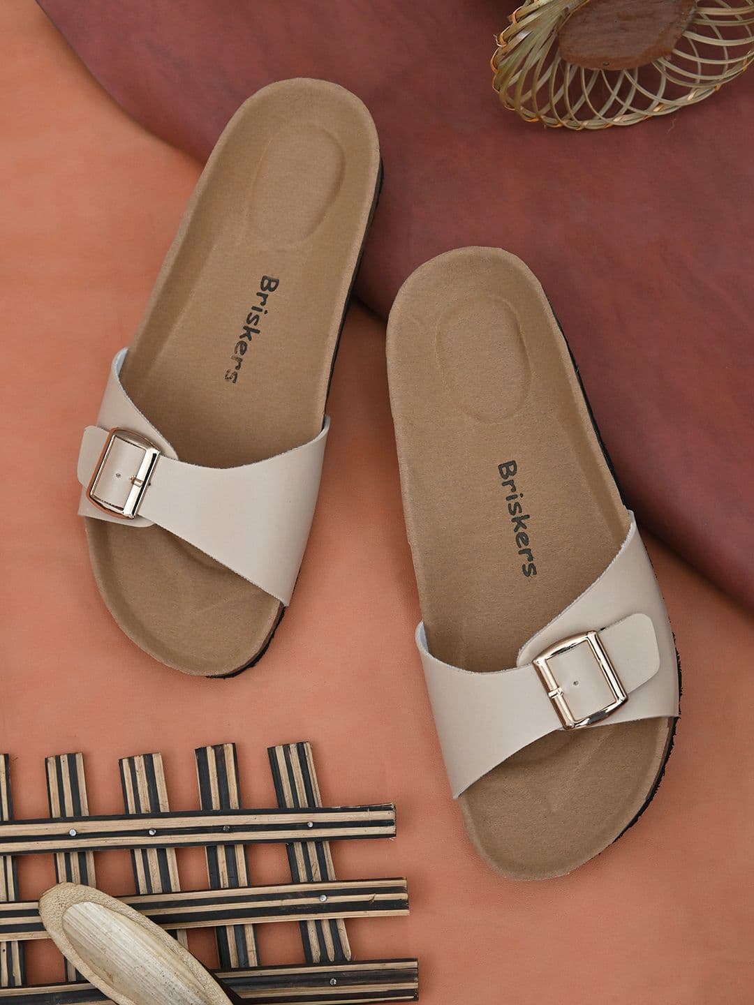 BRISKERS Women Open Toe Flats with Buckles - view 1
