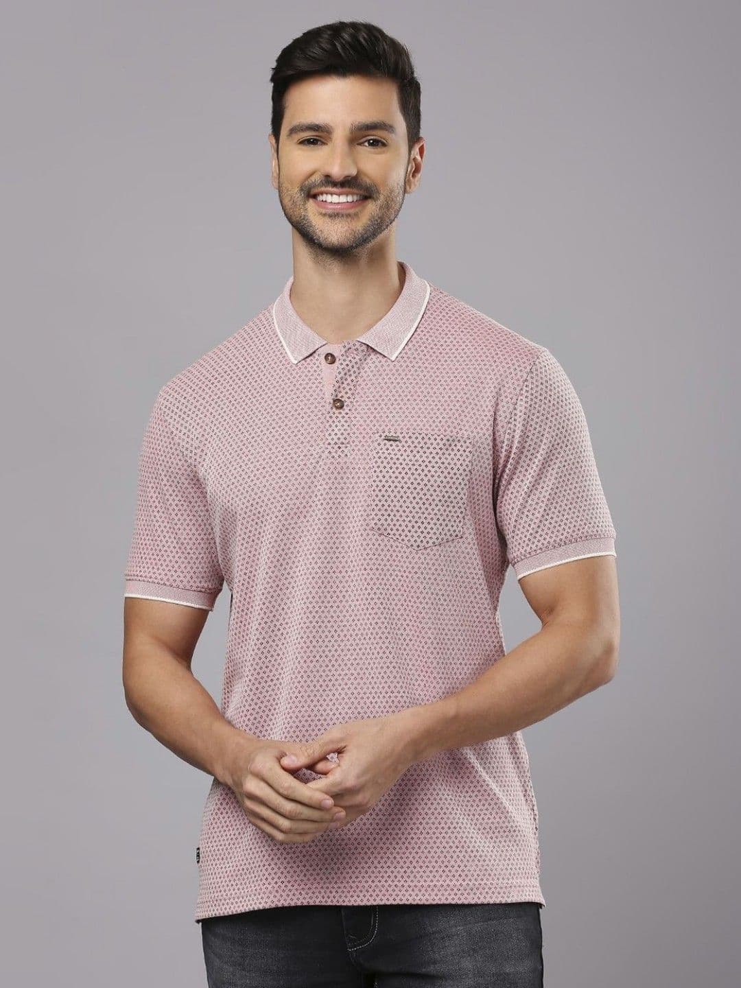 Klub Fox Men Printed Polo Collar Cotton T-Shirt - view 1