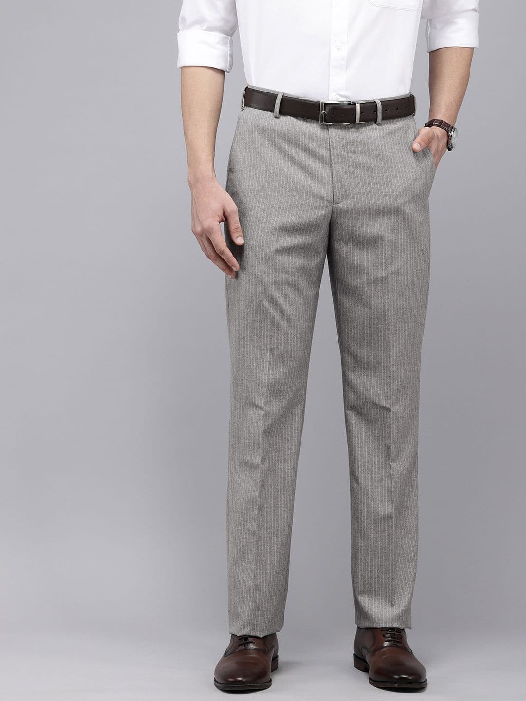 Park Avenue Men Striped Formal Trousers - view 1