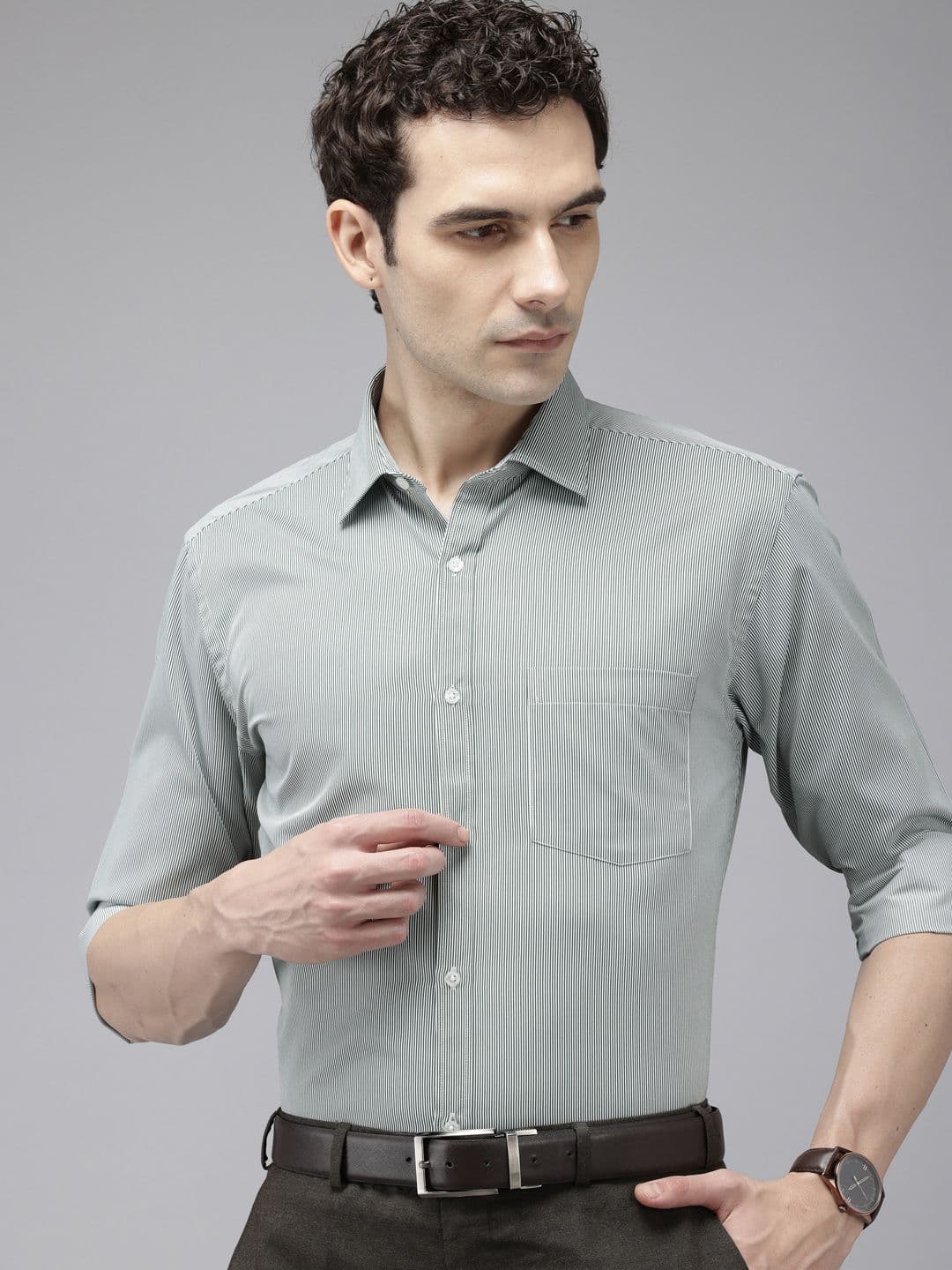 Park Avenue Slim Fit Striped Formal Shirt - view 1