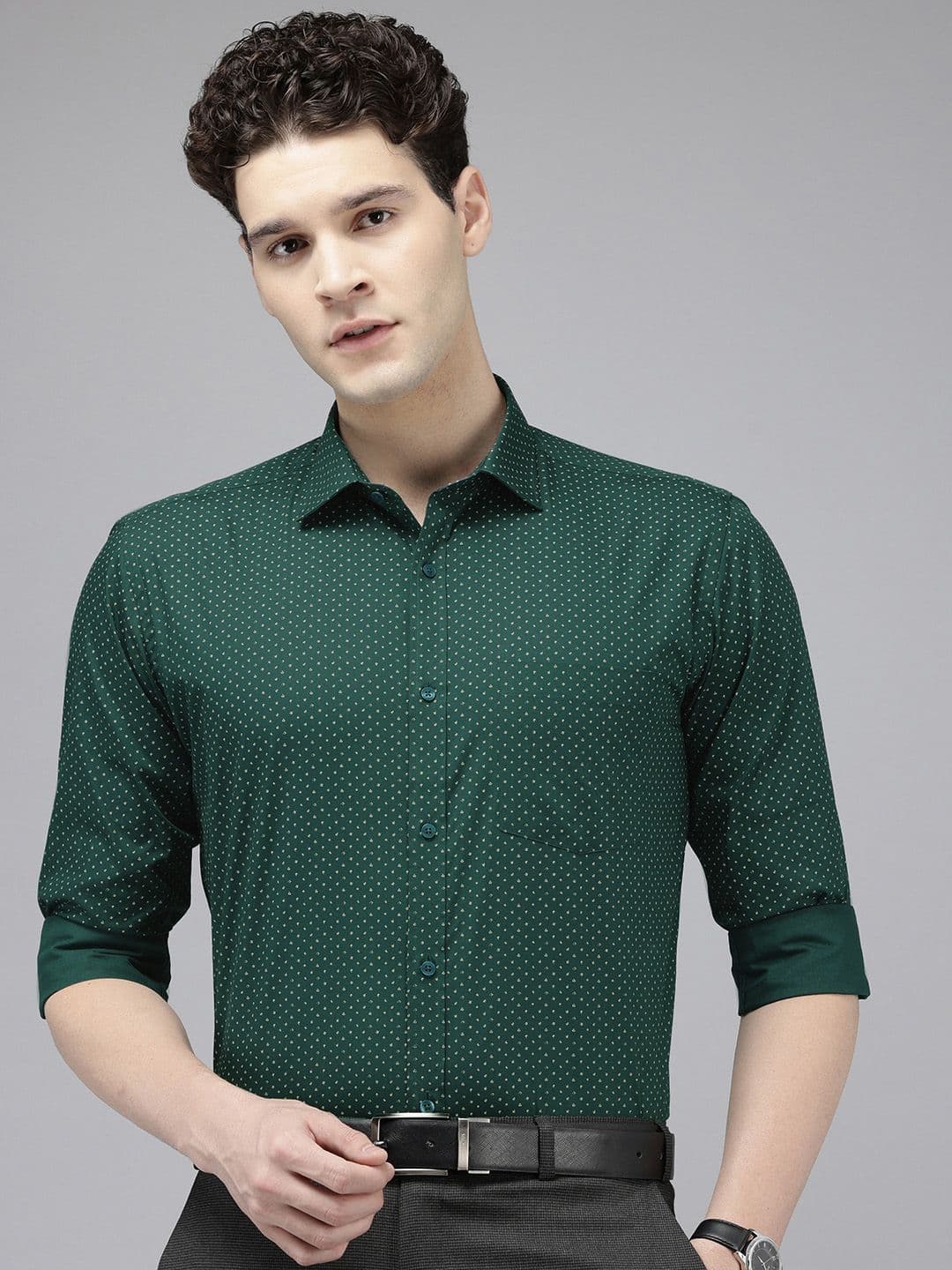 Park Avenue Pure Cotton Slim Fit Printed Formal Shirt - view 1