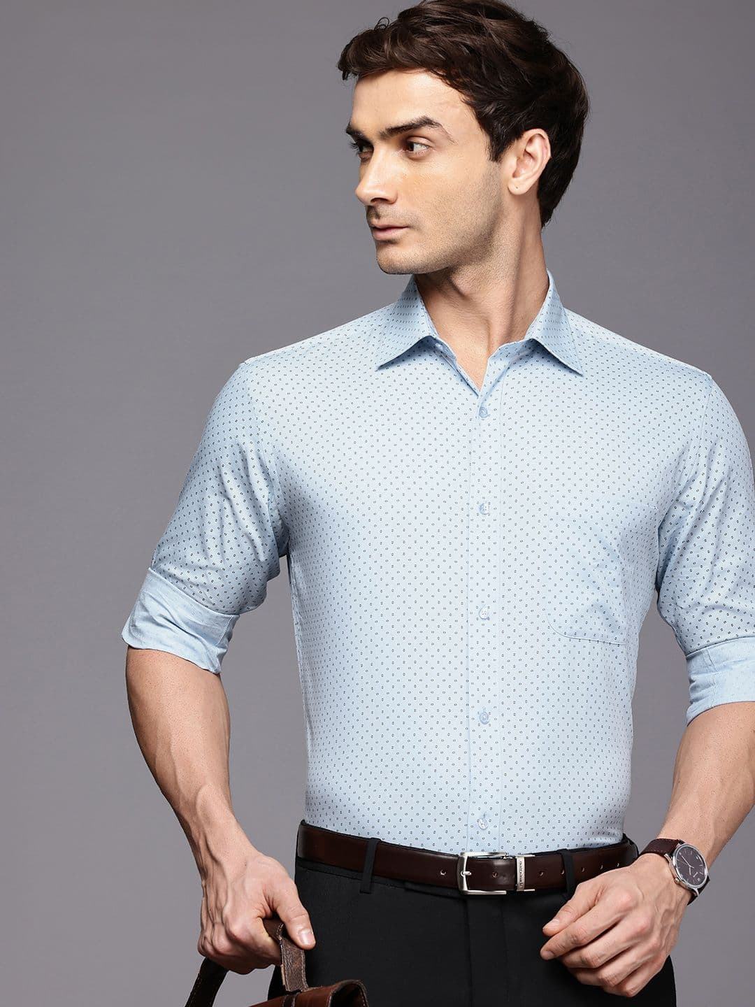 Raymond Pure Cotton Slim Fit Opaque Printed Formal Shirt - view 1