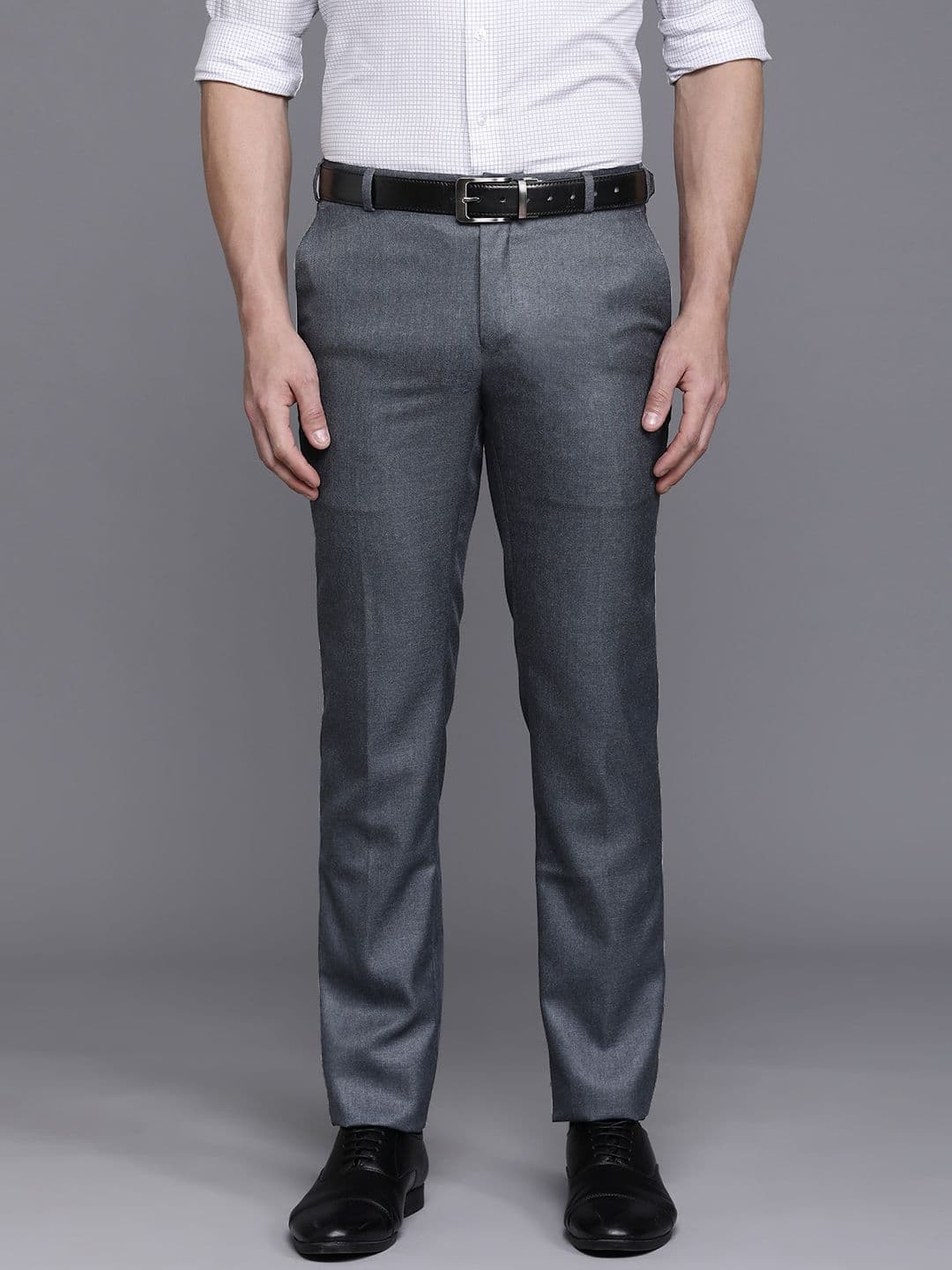 Raymond Men Textured Slim Fit Formal Trousers - view 1