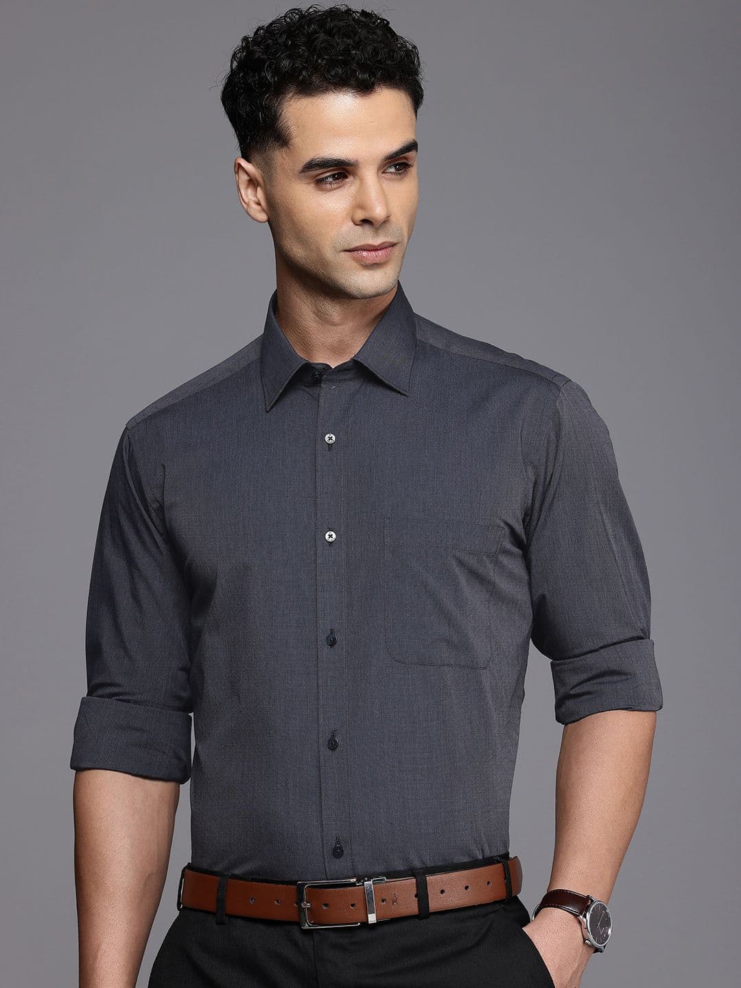 Raymond Slim Fit Pure Cotton Formal Shirt - view 1