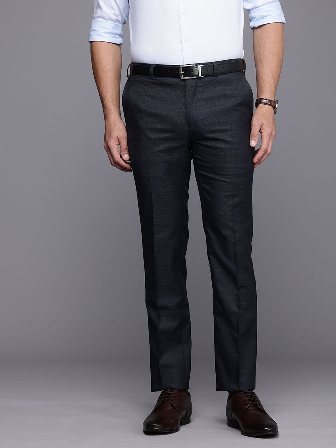 Raymond Men Checked Slim Fit Trousers - view 1
