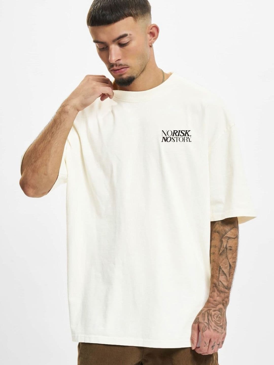 MISCHIEF MONKEY Men Typography Printed Round Neck Cotton Oversized T-Shirt - view 1
