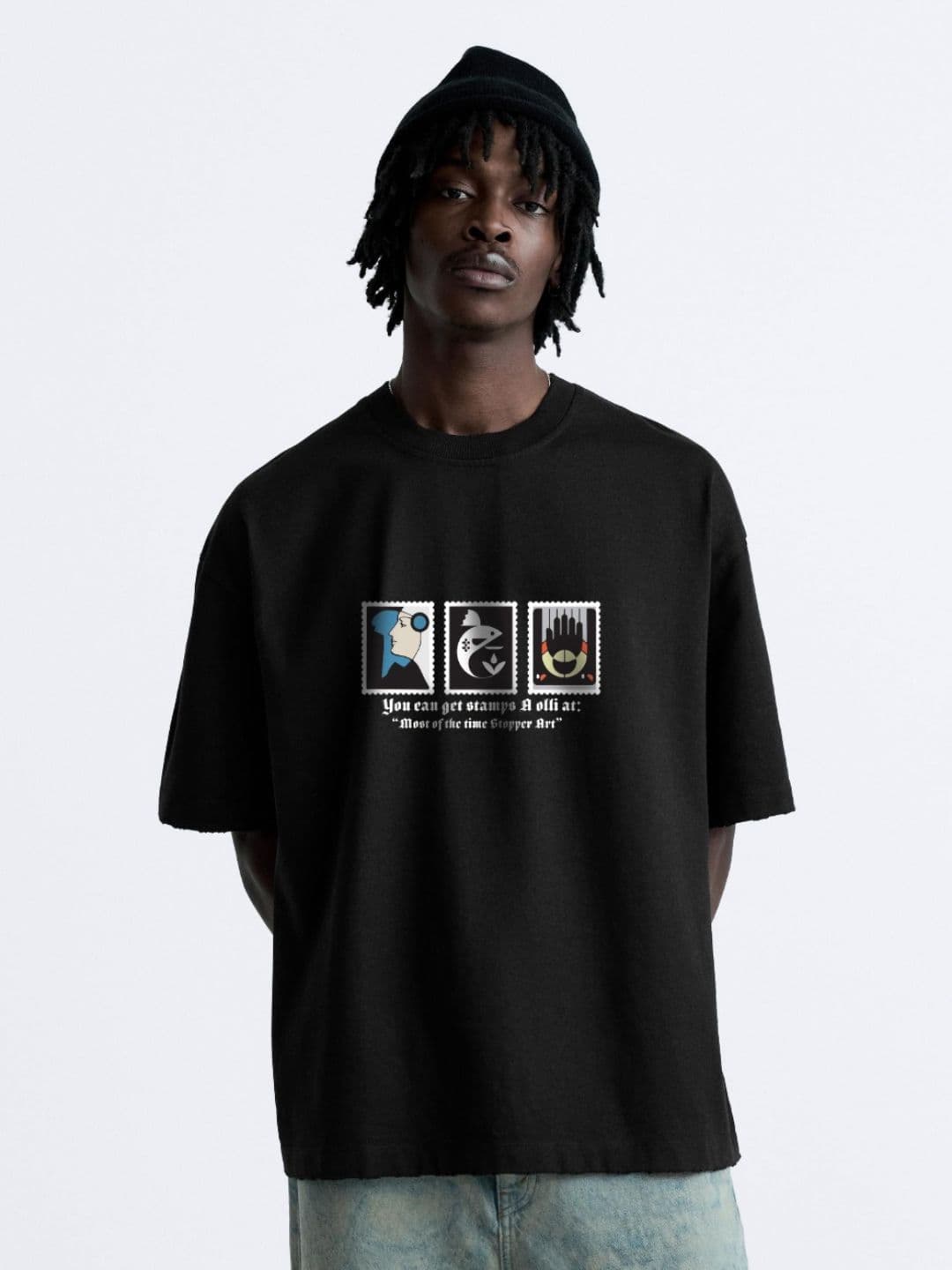 MISCHIEF MONKEY Men Graphic Printed Round Neck Cotton Oversized T-Shirt - view 1