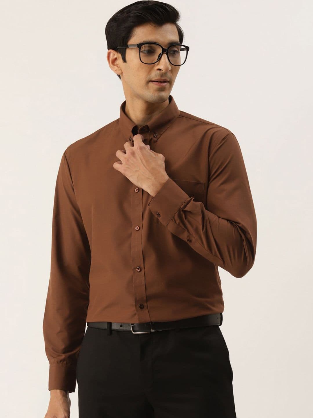 English Navy Men Slim Fit Opaque Formal Shirt - view 1