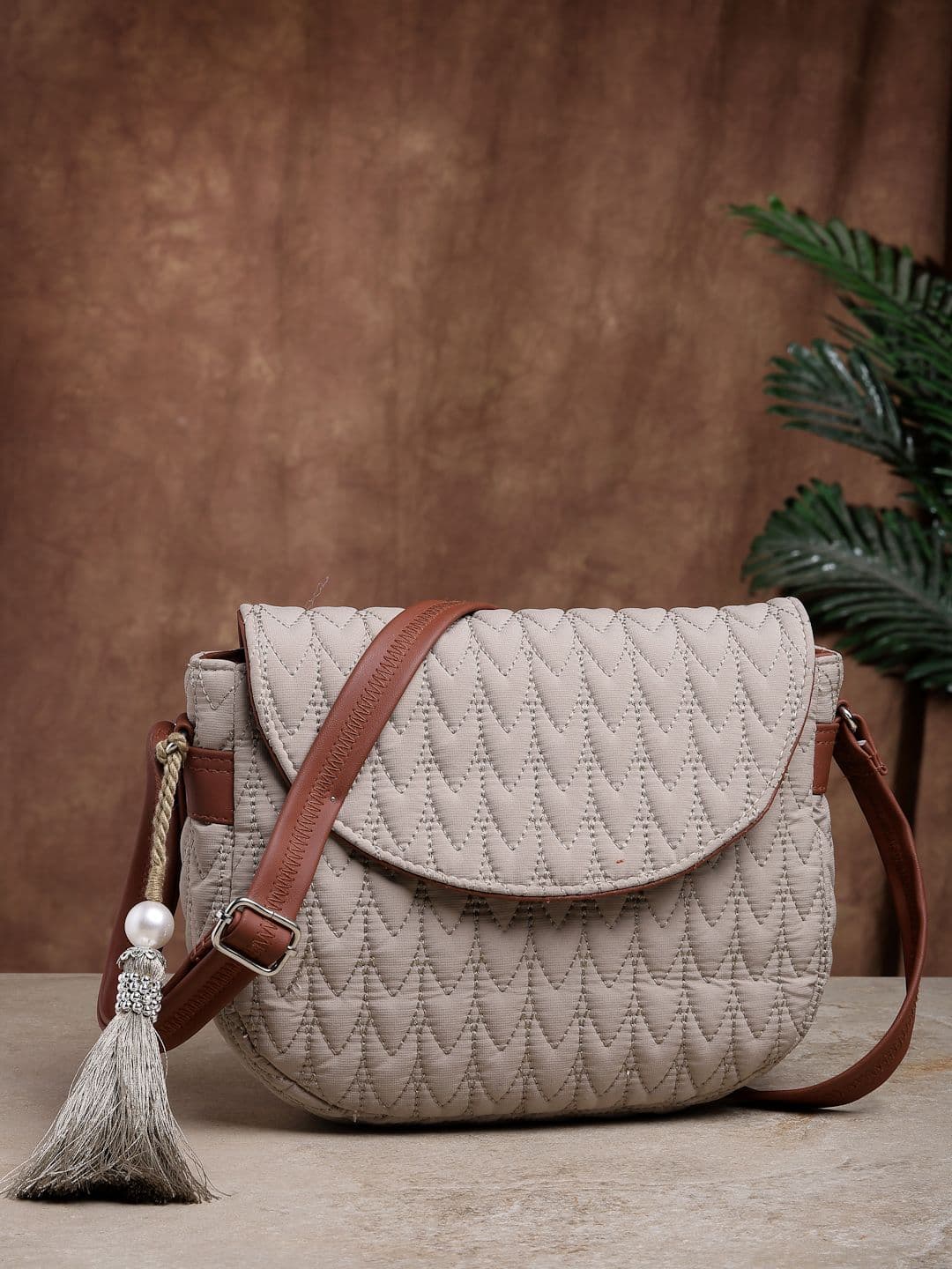 Anekaant Textured Crossbody Sling Bag with Quilted - view 1