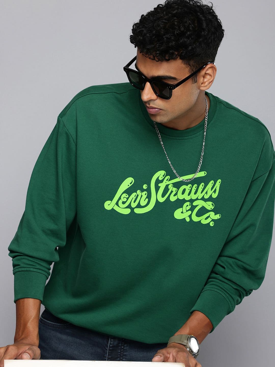 Levis Typography Printed Crew Neck Pure Cotton Sweatshirt - view 1