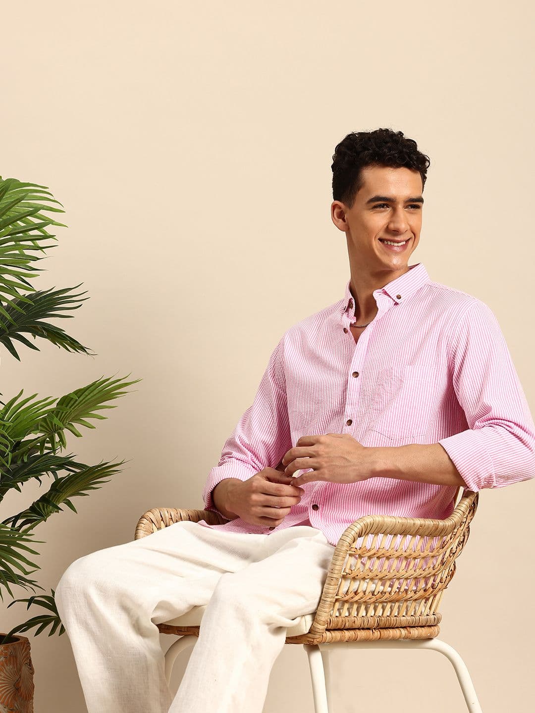 Mast & Harbour Men Striped Cotton Casual Shirt - view 1