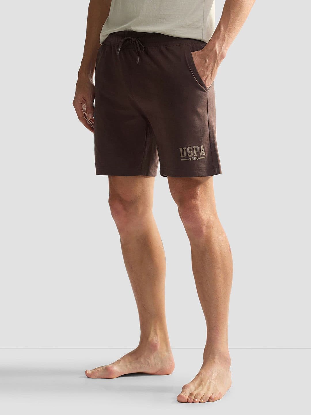 U.S. Polo Assn. Men Solid Logo Mid- Rise IYBF Knit Lounge Shorts - view 1