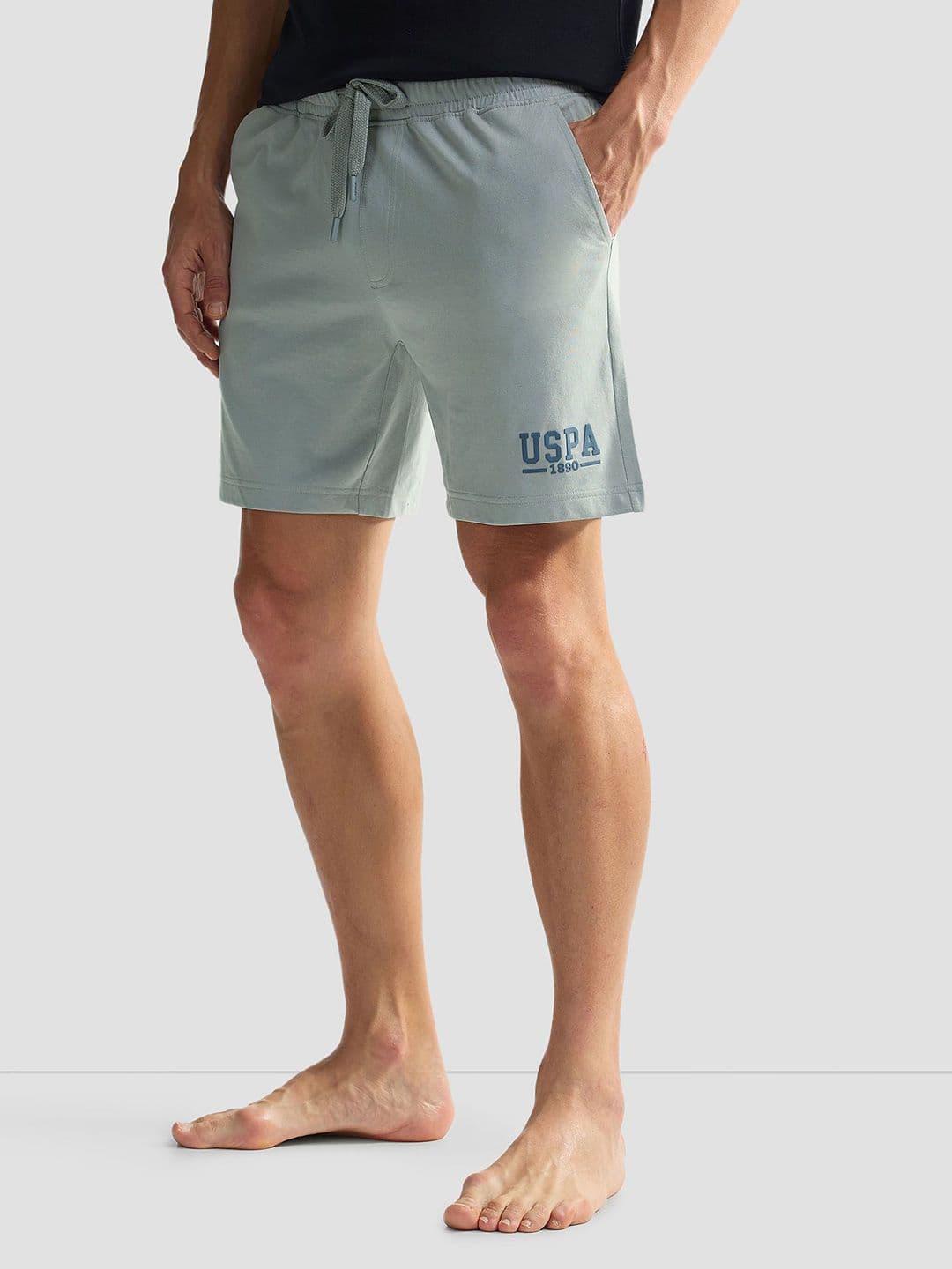 U.S. Polo Assn. Men Brand Logo Mid-Rise IYBF Knit Lounge Shorts - view 1