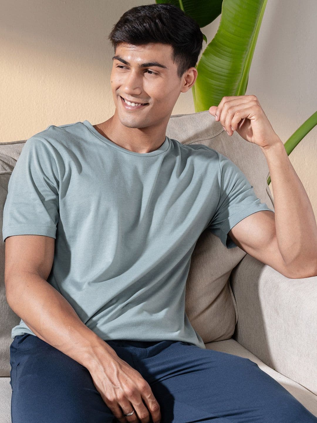 DAMENSCH Ultralight Basic Crew Men Pure Cotton Lounge T-Shirts - view 1