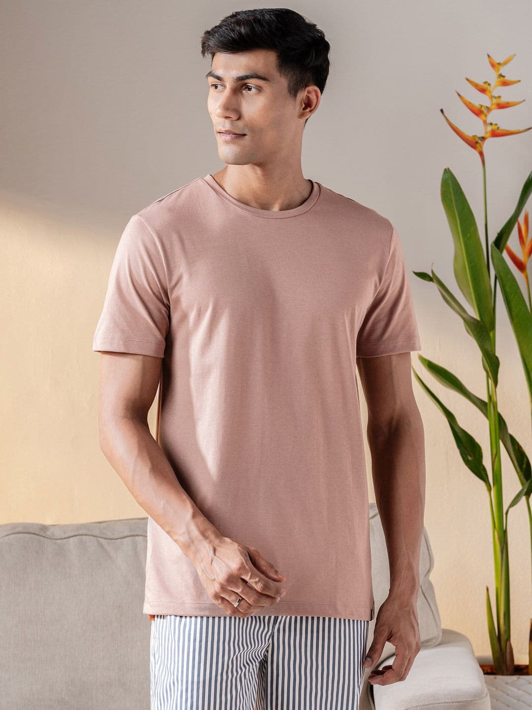 DAMENSCH Men Ultralight Basic Crew Pure Cotton Lounge T-Shirts - view 1