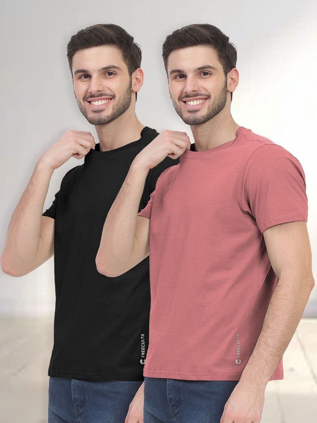 FREECULTR Men Half Sleeve Crew Neck Organic Cotton T-shirts Pack Of 2 - view 1