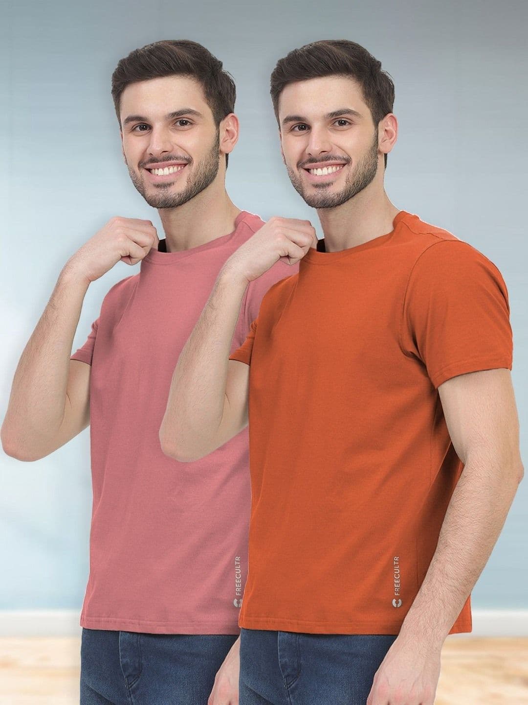 FREECULTR Men Pack of 2 Half Sleeve Round Neck Organic Cotton Tshirts - view 1