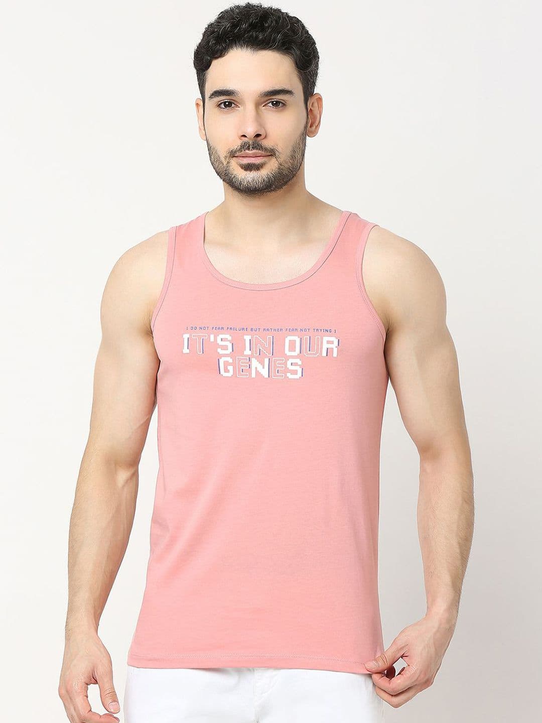 UnderJeans by Spykar Printed Cotton Gym Vest - view 1