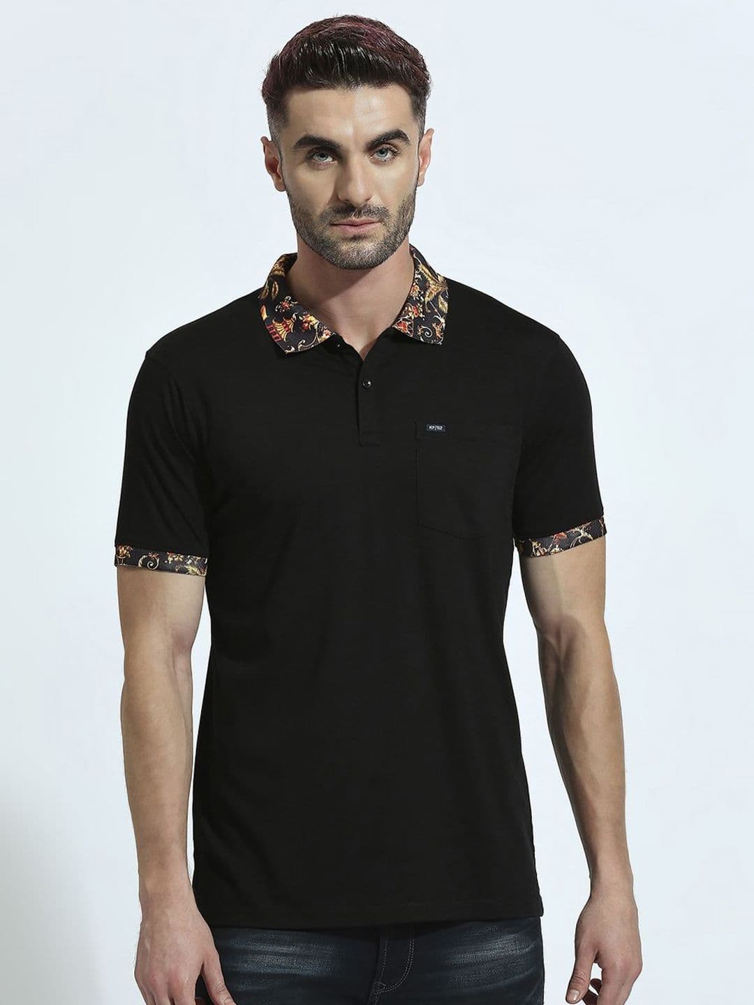 Klub Fox Men Solid Polo Collar Cotton Tshirt - view 1