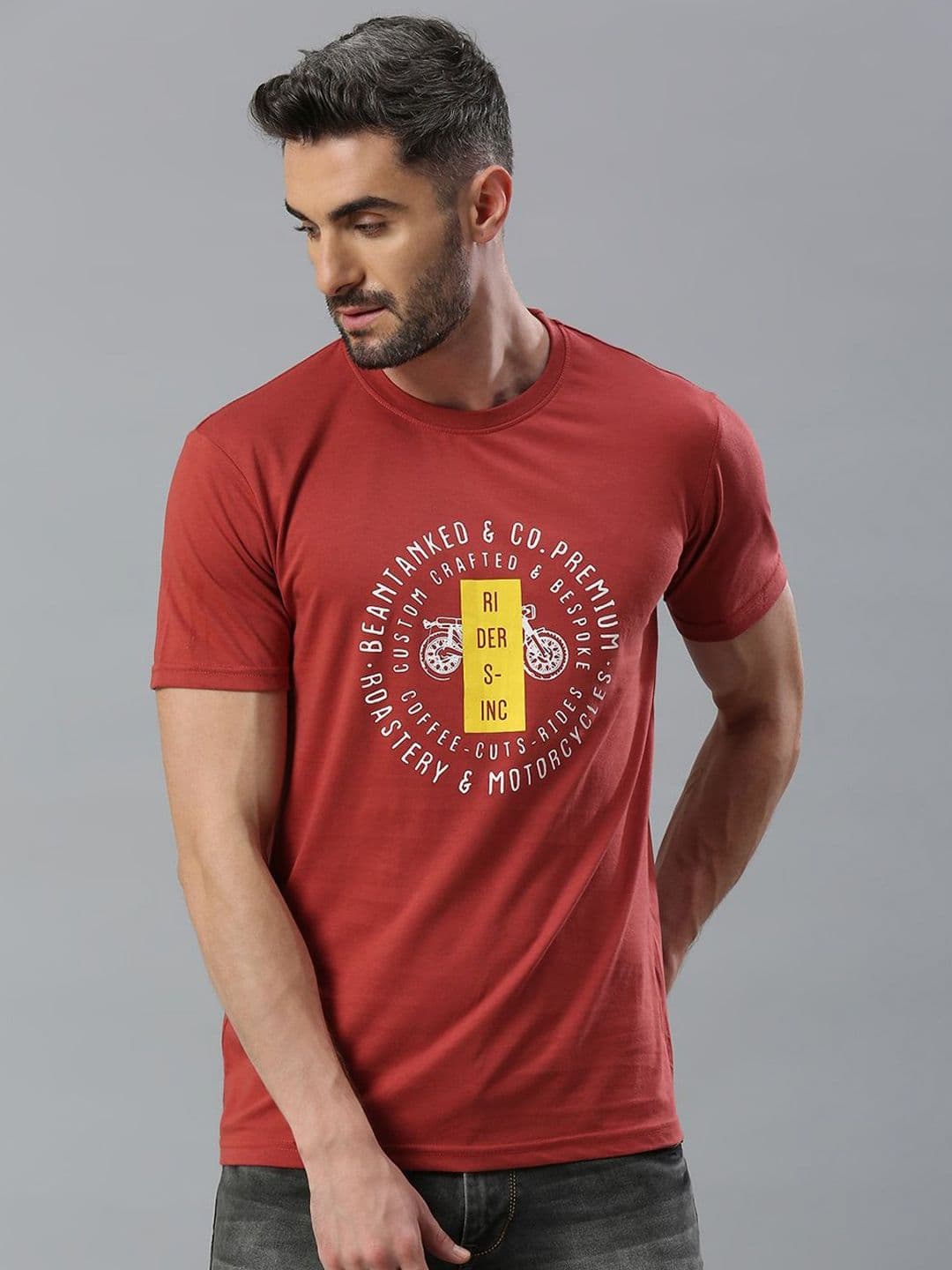 Klub Fox Men Printed Round Neck Cotton Tshirt - view 1