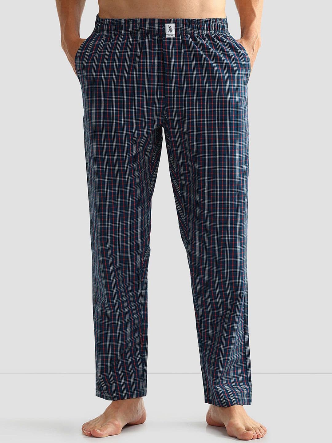 U.S. Polo Assn. Mens All Over Checked Pure Cotton OELP5 Lounge Pants - view 1