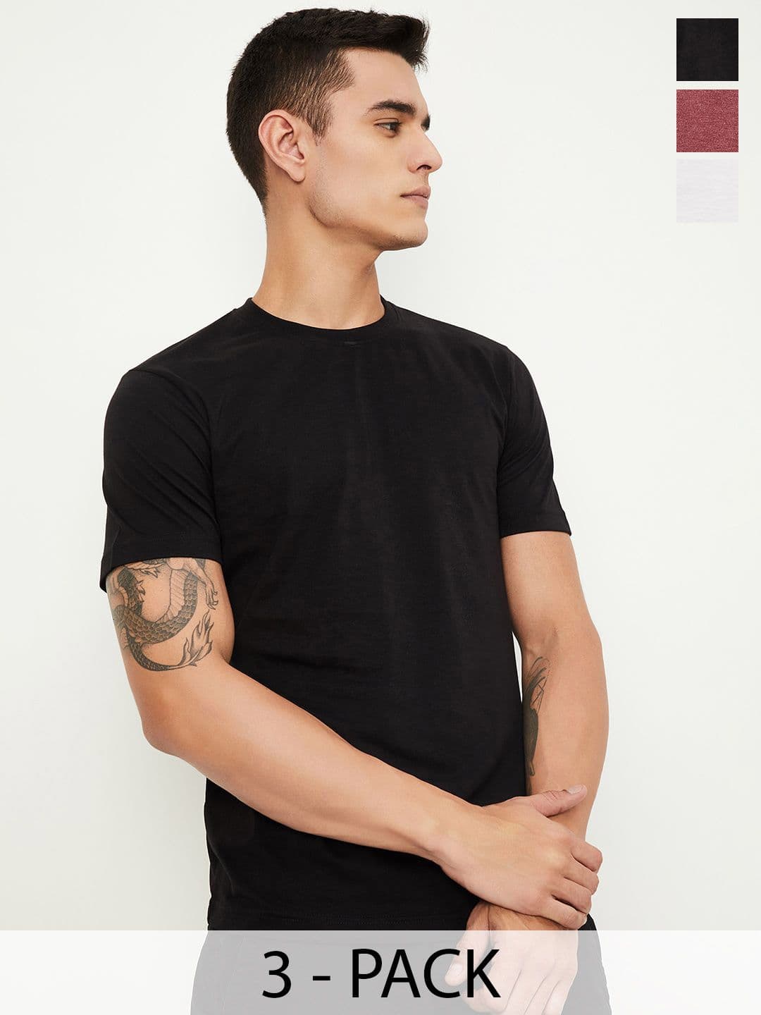 Max Pack of 3 Men Solid T-shirt - view 1